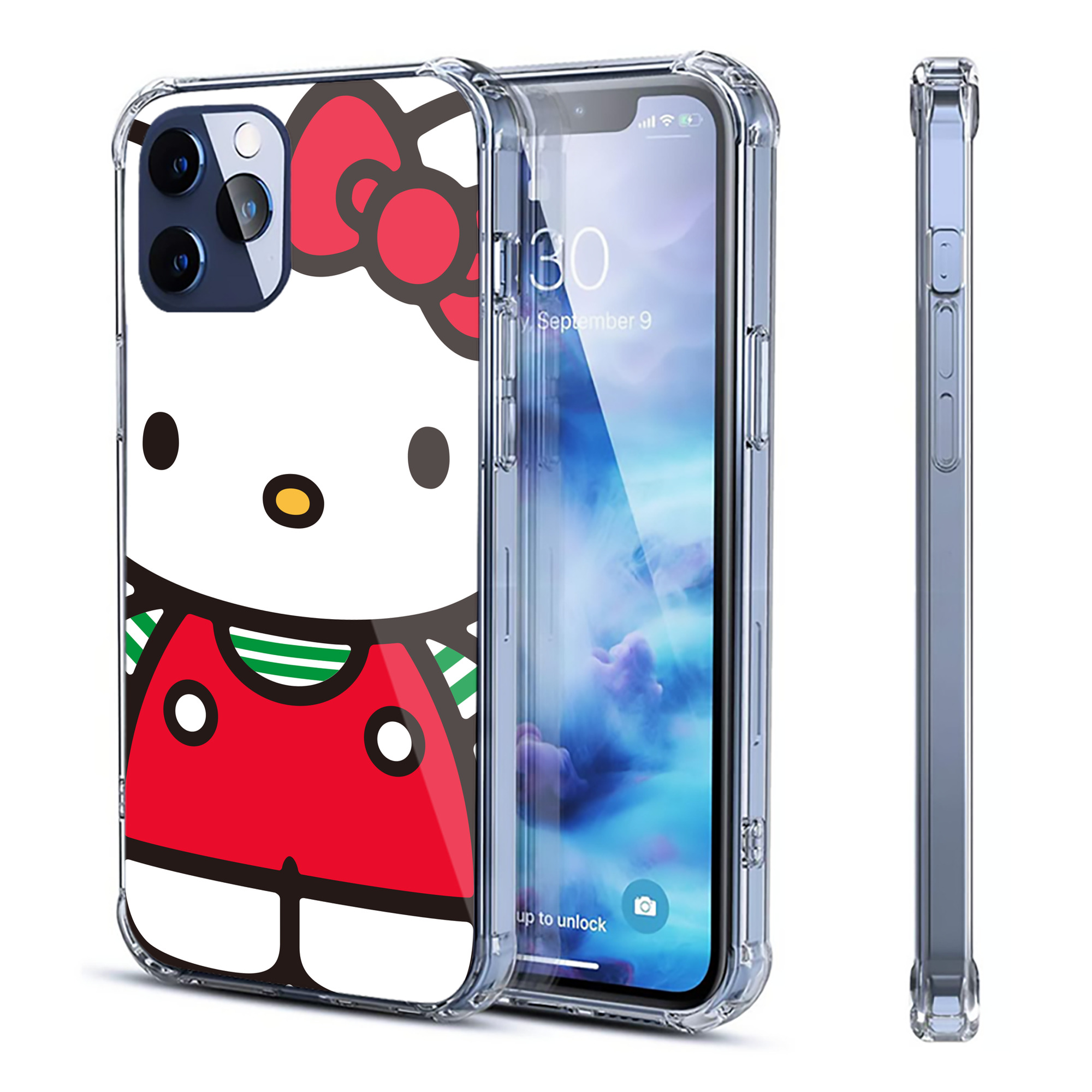 （画像用） Hello Kitty ハローキティ 【iPhone 12シリーズ対応】透明スマホケース（クリアソフトケース）